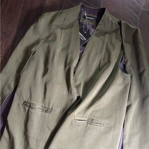 Olive Green Open Front Duster Cape